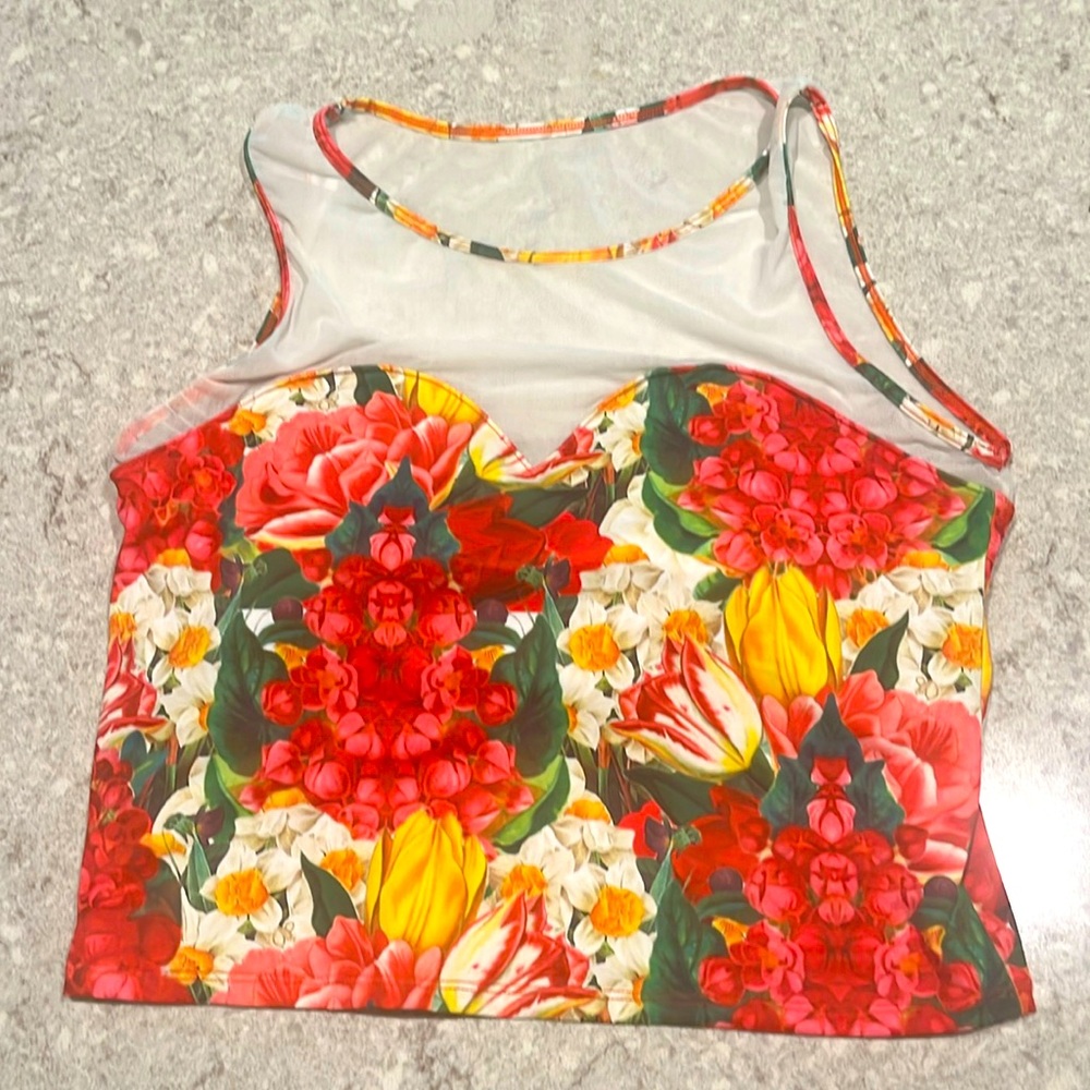Kortni Jeane floral swim top